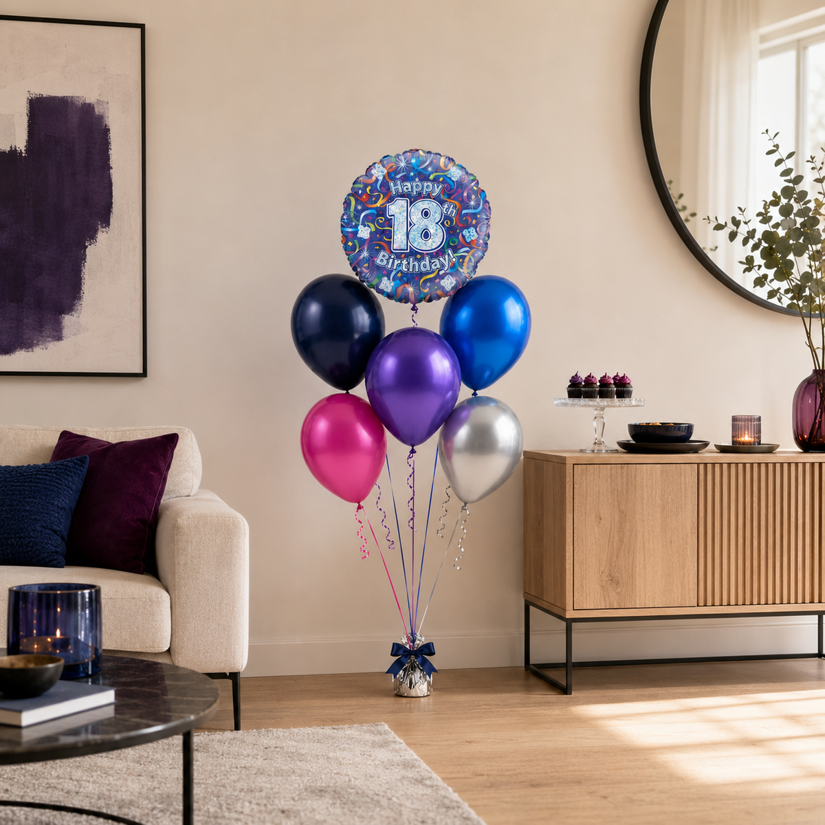 Vibrant 18th Birthday Balloon Bouquet