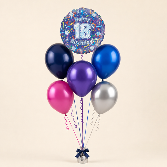 Vibrant 18th Birthday Balloon Bouquet