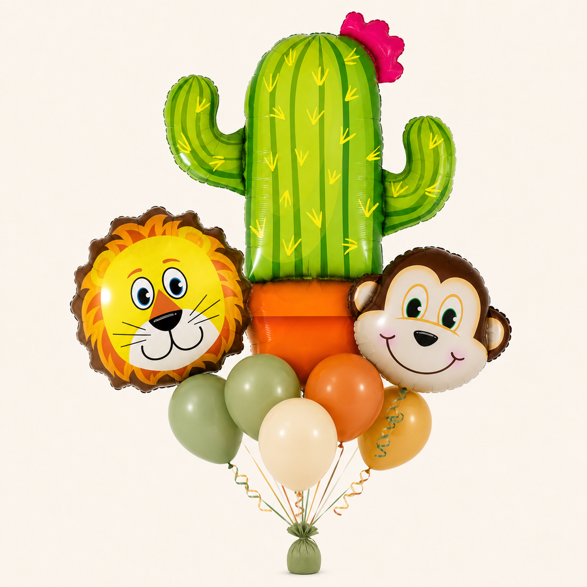 Safari Adventure Cactus & Animal Birthday Balloon Bouquet