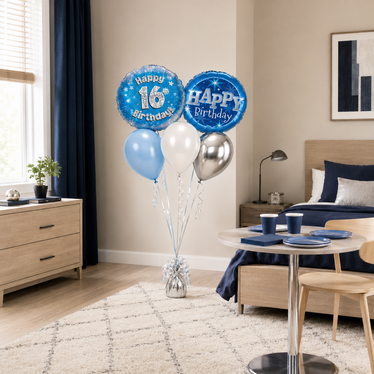 Classic Blue 16th Birthday Balloon Bouquet