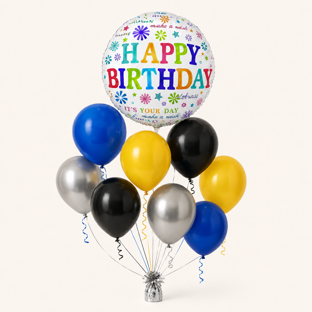 Bold Colour Happy Birthday Balloon Bouquet