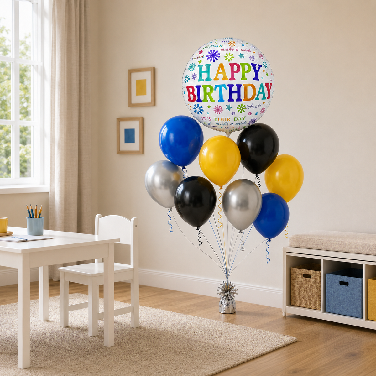 Bold Colour Happy Birthday Balloon Bouquet