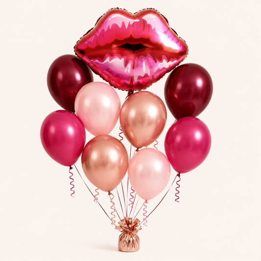 Kiss Me Pink Lips Romantic Balloon Bouquet
