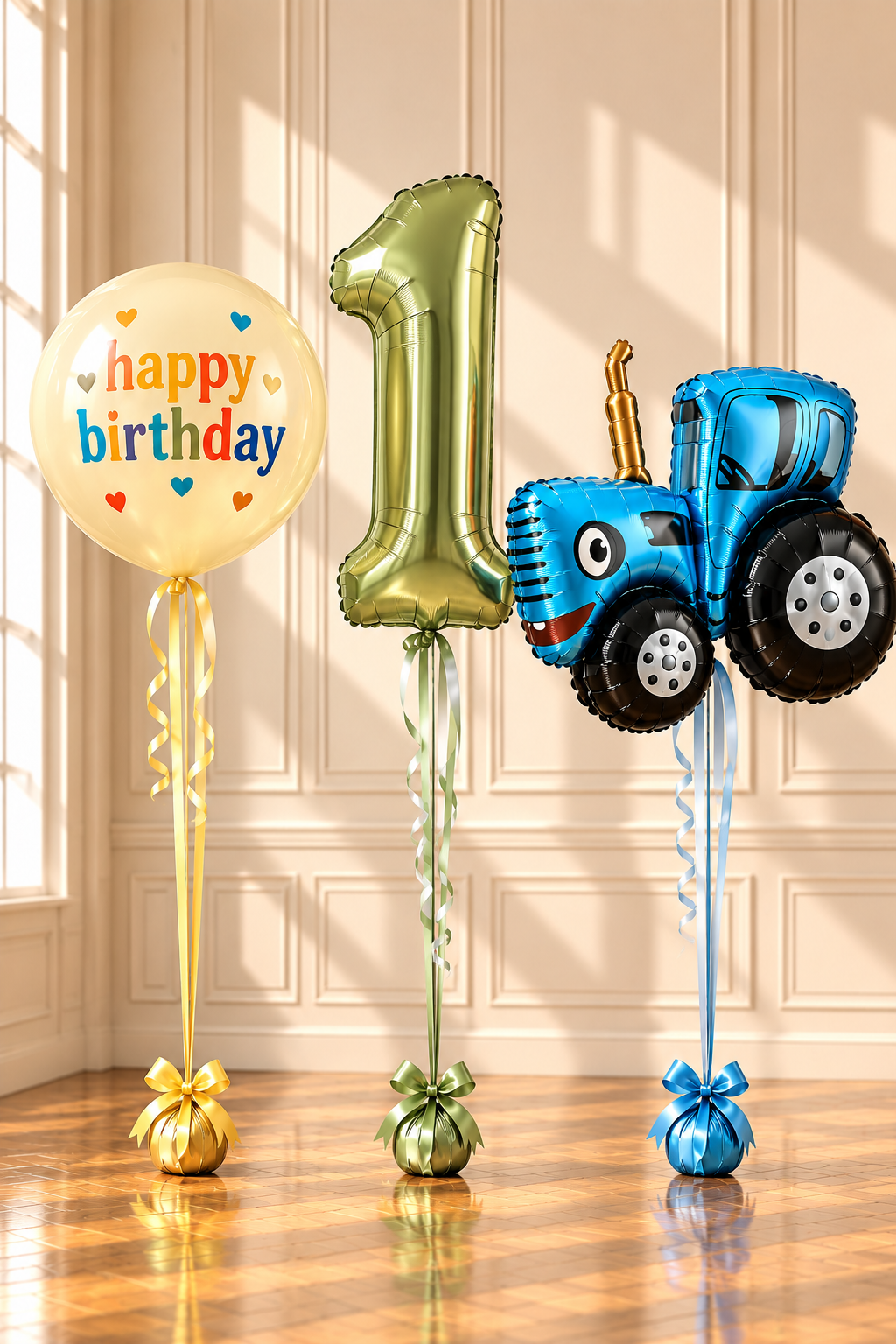 Farmyard 1st Birthday Balloon Set – Tractor & Farm Animals