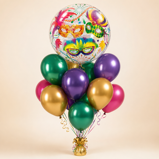 Mardi Gras Masquerade Bubble Balloon Bouquet