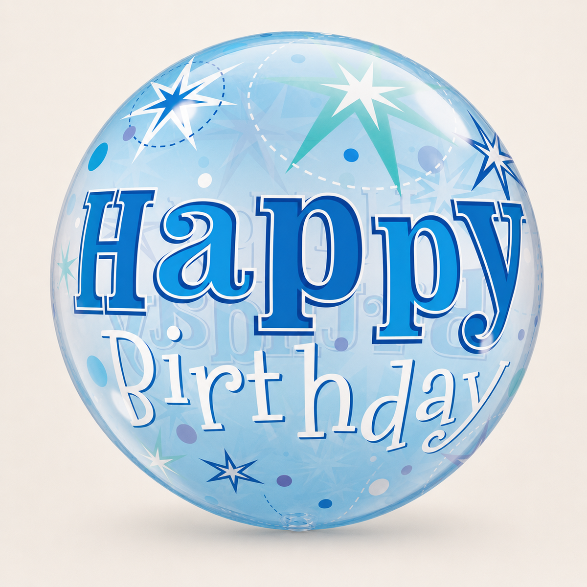 Cool Blue Happy Birthday Bubble Balloon Bouquet